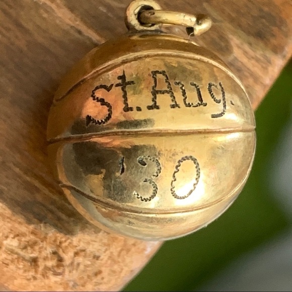 1930 Basketball Charm Pendant St. Augustine Church - Picture 1 of 3